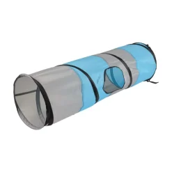 Linz kattetunnel med sideåbning blå og grå 90 cm