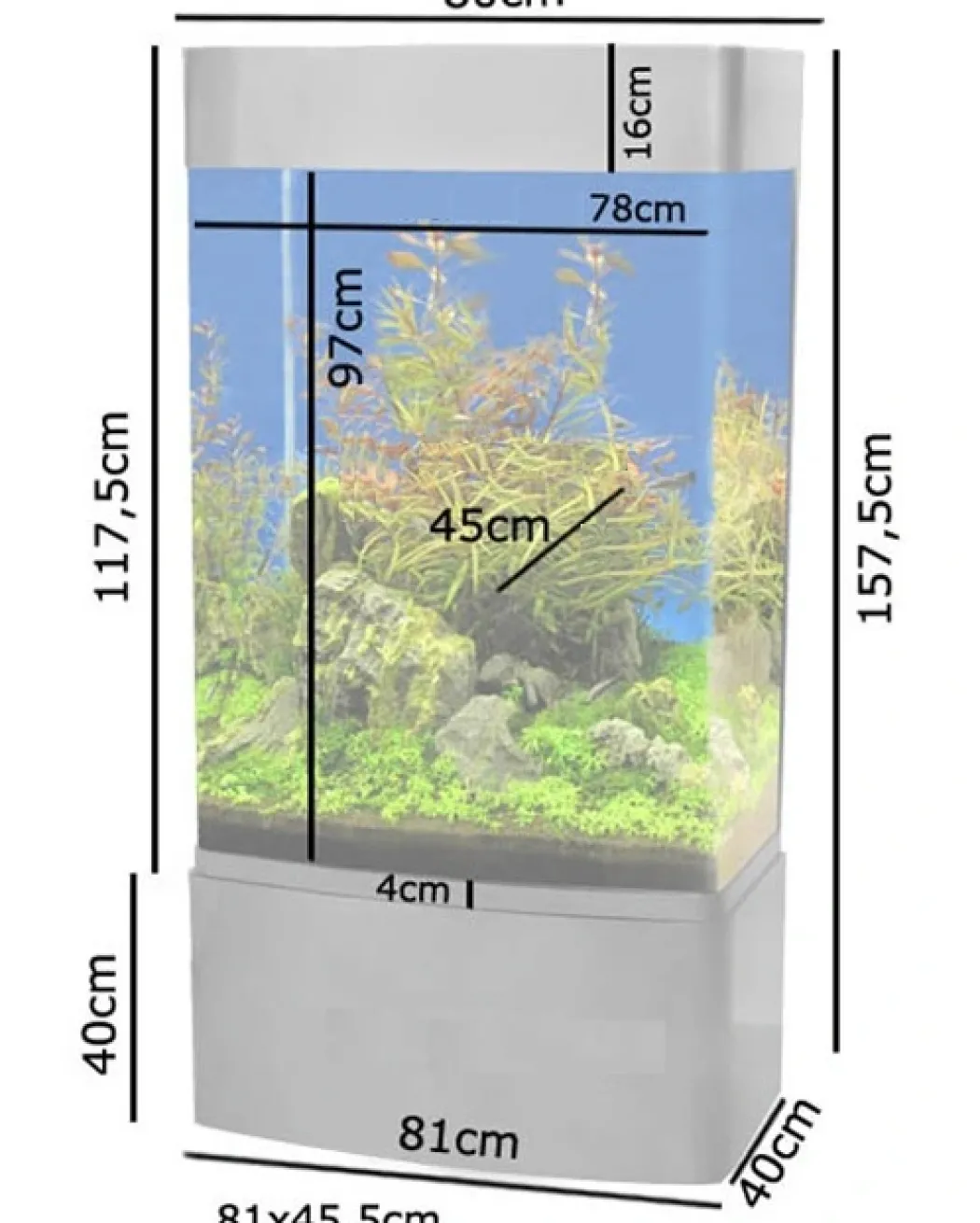 MiniZoo Søjle Akvarium 80 Sort