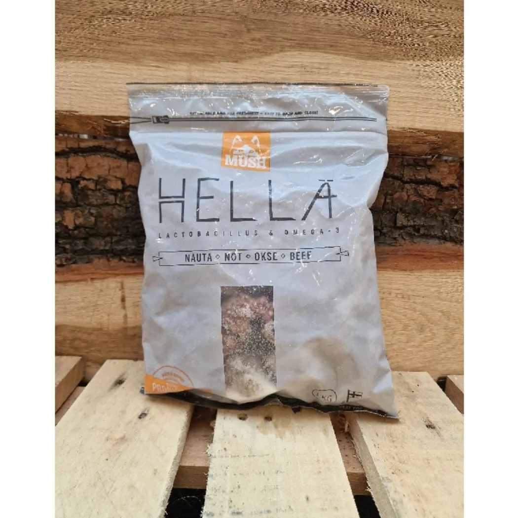 MUSH HELLÄ Okse 1 kg - Naturligt råfoder til din hund