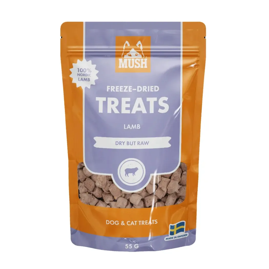 MUSH Treat Lam 55 g - naturlige frysetørrede hundesnacks