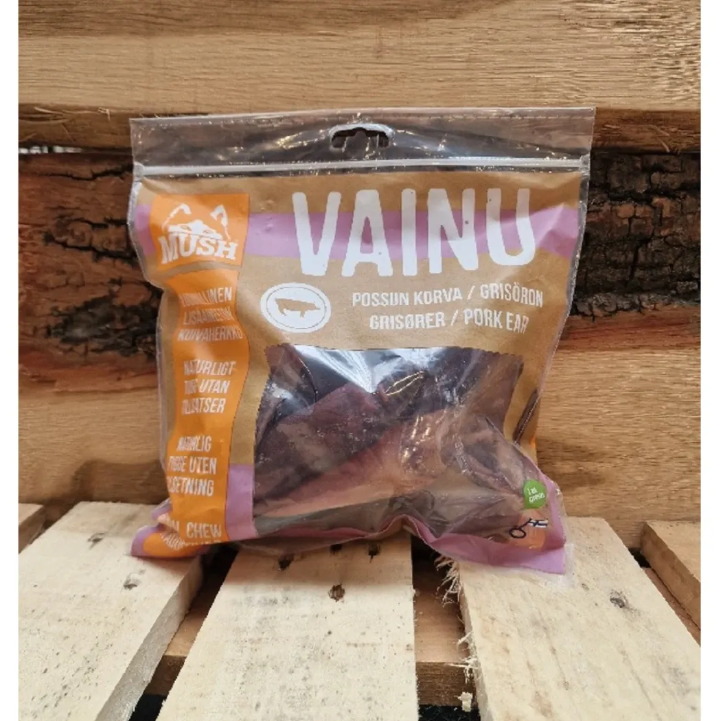 MUSH VAINU Hundesnack Griseøre 200 g - sprøde naturlige tyggeben