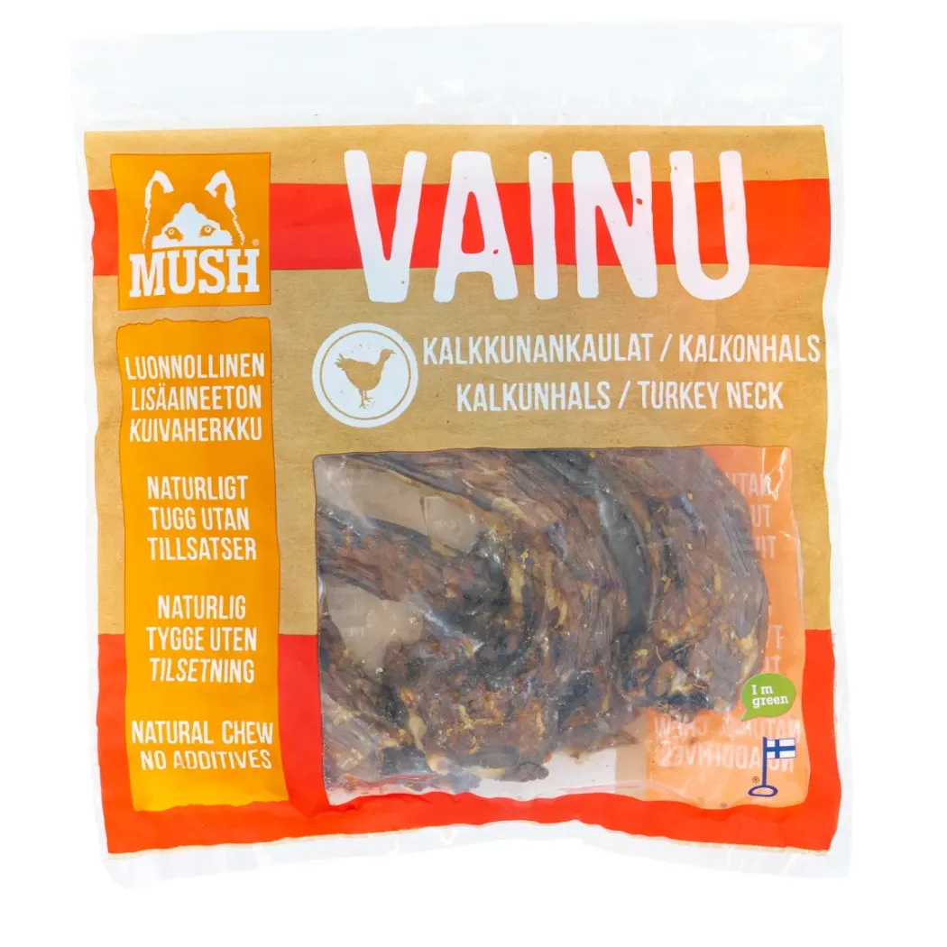 MUSH VAINU Hundesnack Kalkunhalse 250 g - naturlige tyggeben til hunde