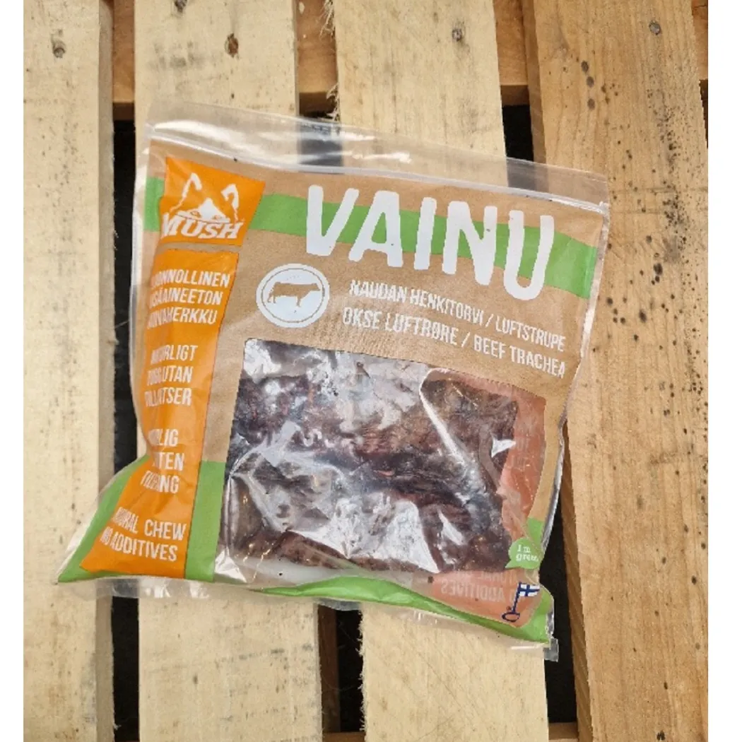 MUSH VAINU Hundesnack Okseluftrør 200 g - naturlige tyggeben til hunde