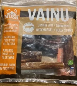 MUSH VAINU Hundesnack Tyremuskel 250 g - naturlige tyggeben til hunde