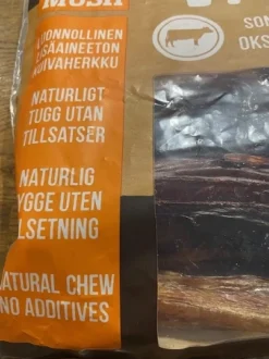 MUSH VAINU Hundesnack Tyremuskel 250 g - naturlige tyggeben til hunde