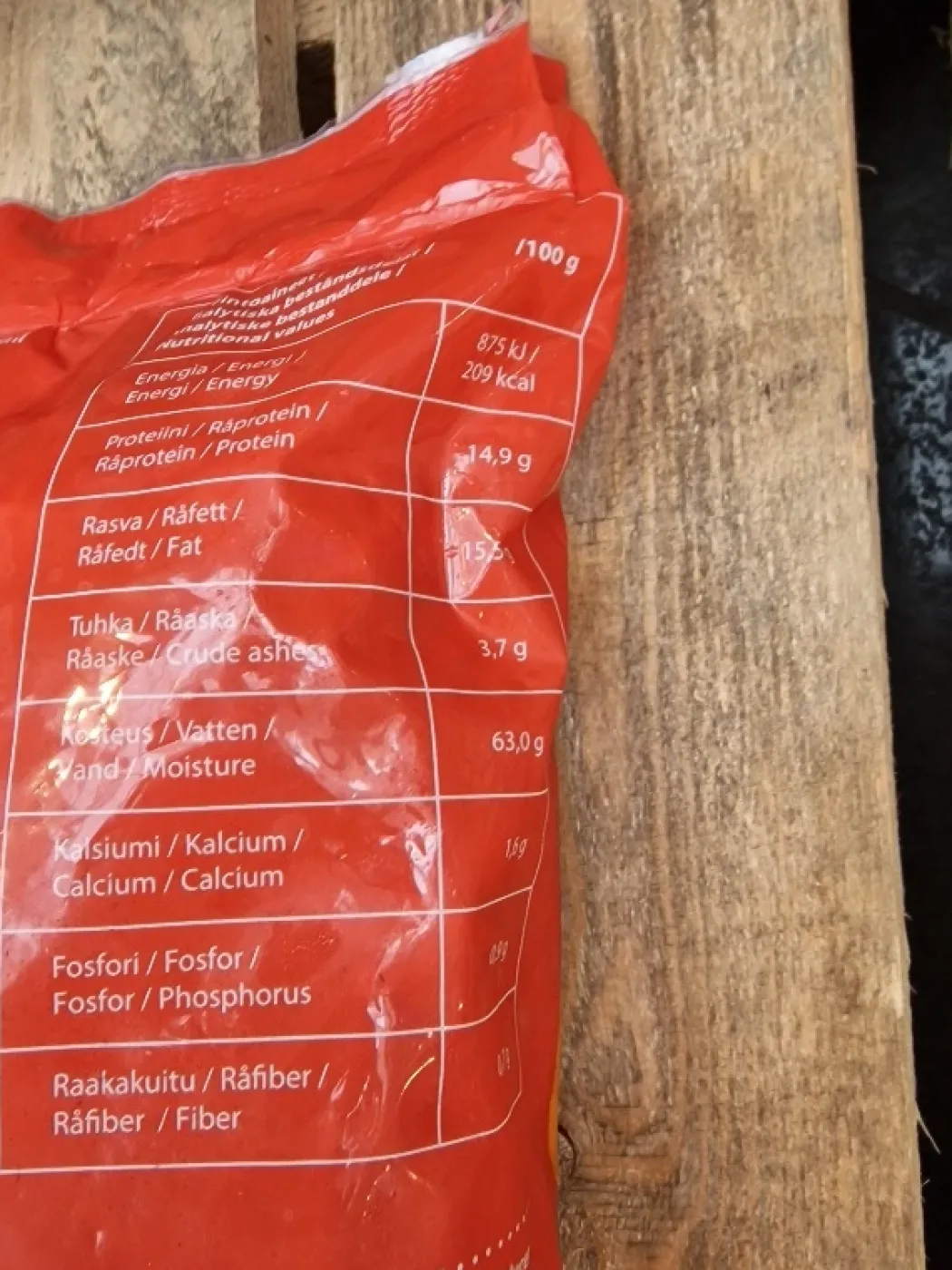 MUSH Vaisto Gris Okse Laks XL Rød 3 kg - Naturligt BARF hund
