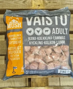 MUSH Vaisto Grå Kalkun Kylling Lam 3 kg - BARF til hunde