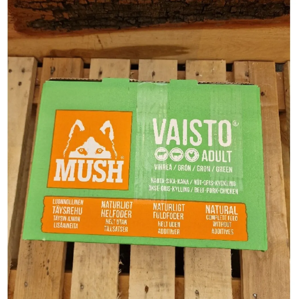 MUSH Vaisto Grøn - Råfoder til hund med okse, gris og kylling 10 kg