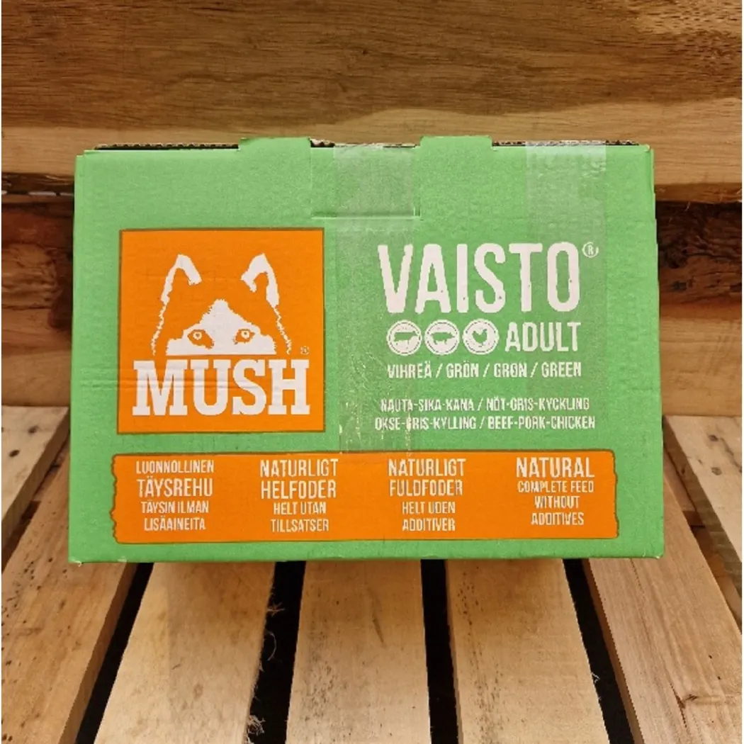 MUSH Vaisto Grøn - Råfoder til hund med okse, gris og kylling 10 kg