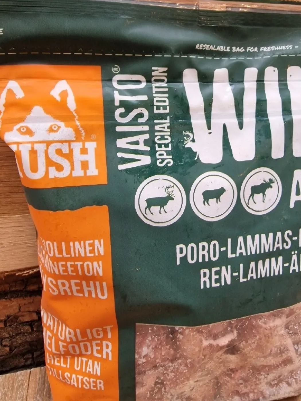 MUSH Vaisto Mørkegrøn Wild rensdyr lam elg til hund 800 g