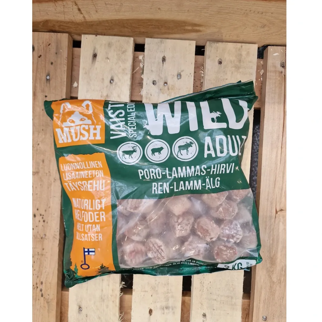 MUSH Vaisto Mørkegrøn Wild rensdyr lam elg til hund 3 kg