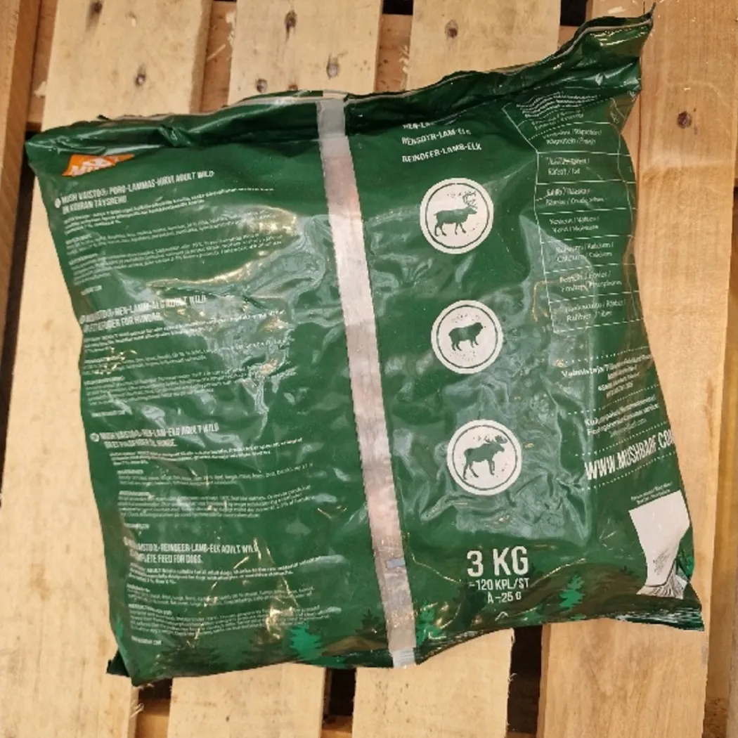 MUSH Vaisto Mørkegrøn Wild rensdyr lam elg til hund 3 kg