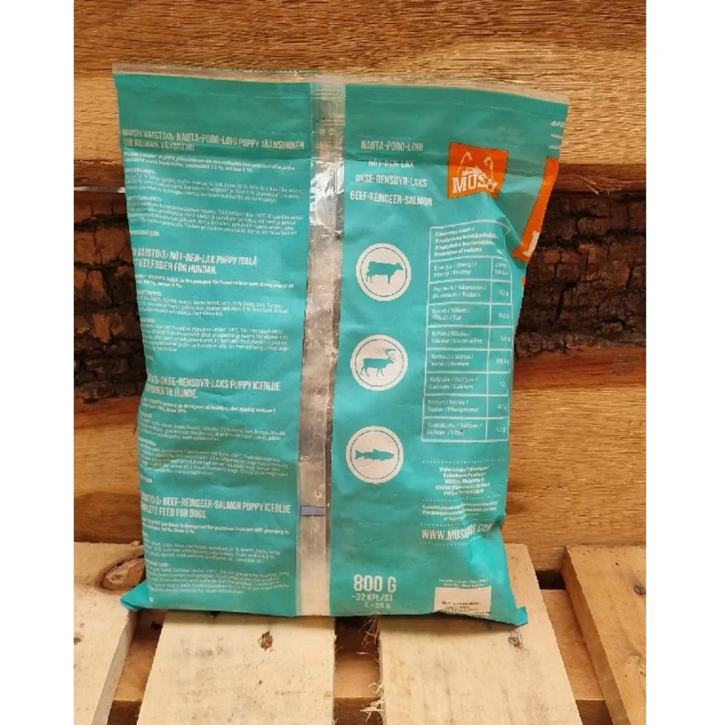 MUSH Vaisto Puppy isblå okse rensdyr laks 800 g til hvalpe