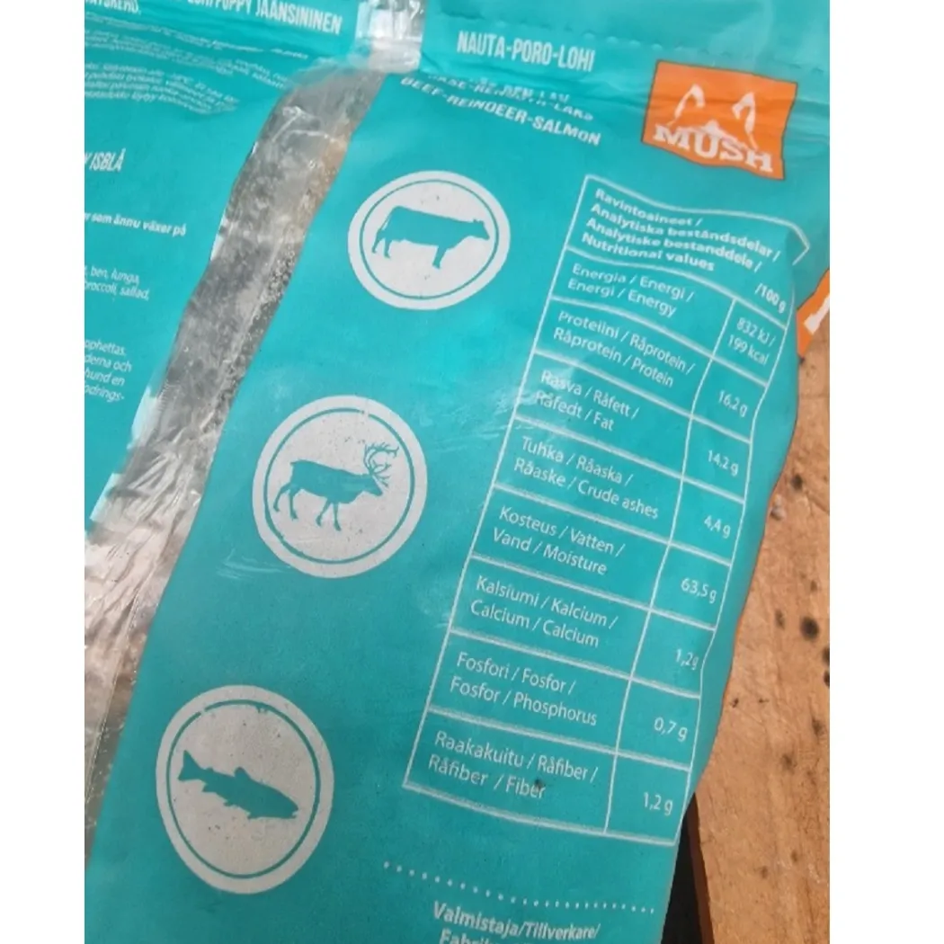 MUSH Vaisto Puppy isblå okse rensdyr laks 800 g til hvalpe