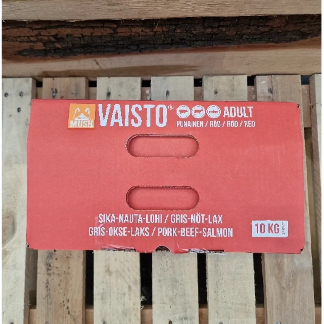 MUSH Vaisto Rød Gris Okse Laks XL 10 kg - Naturligt BARF-foder til hunde