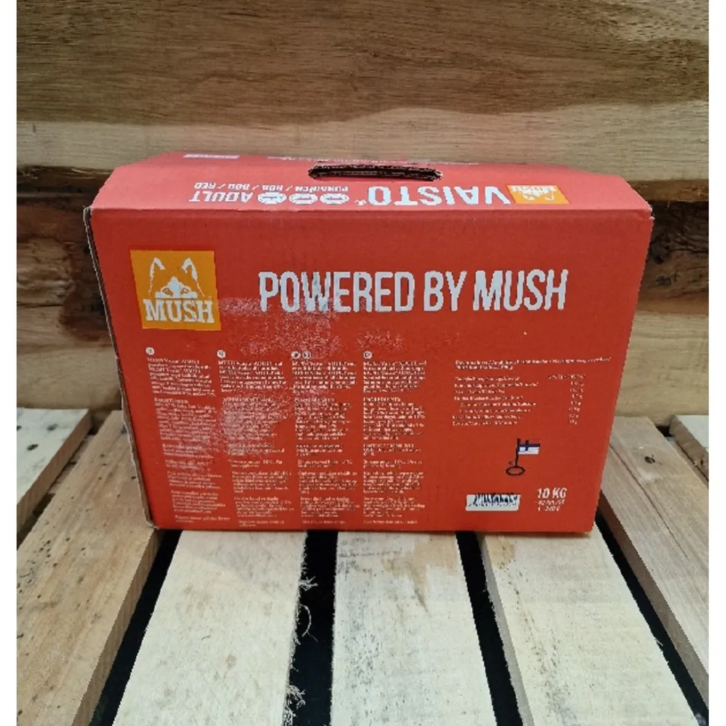 MUSH Vaisto Rød Gris Okse Laks XL 10 kg - Naturligt BARF-foder til hunde