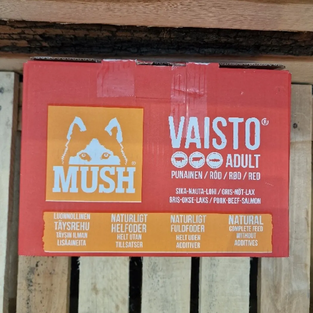 MUSH Vaisto Rød Gris Okse Laks XL 10 kg - Naturligt BARF-foder til hunde