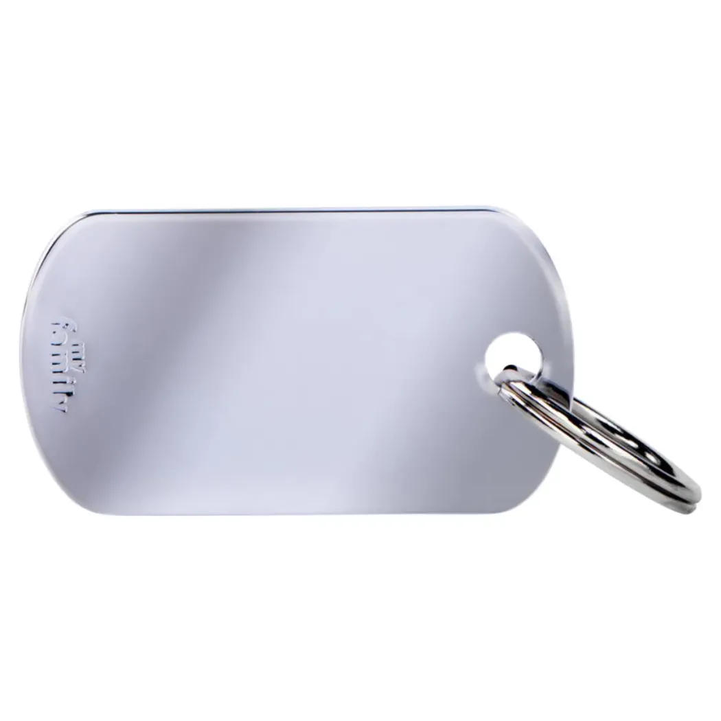 MyFamily Basic Military hundetegn chrome Large - Klassisk ID tegn i large