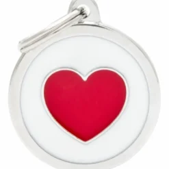 My Family Hundetegn Charm Cirkel Med Hjerte Hvid