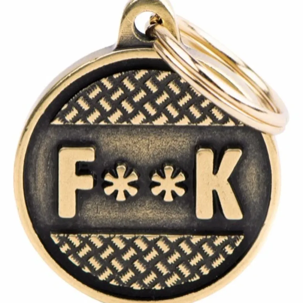 My Family Hundetegn Cirkel Lille F**k Guld