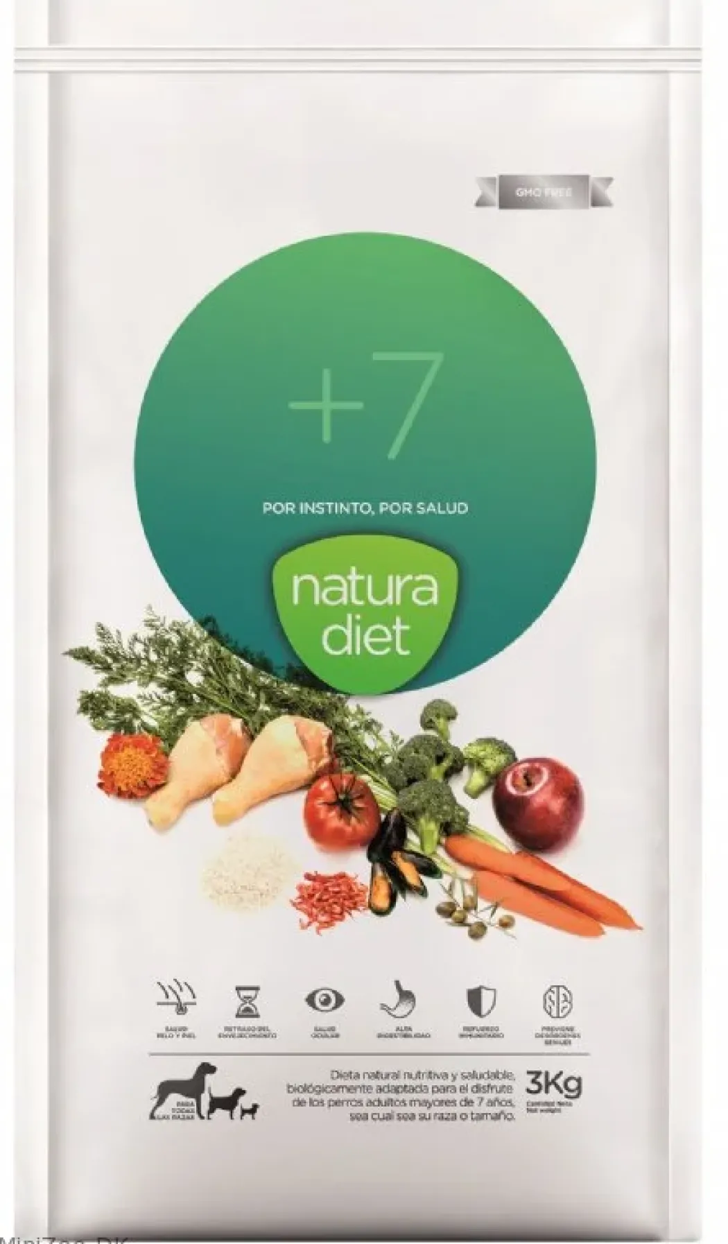 Natura Diet Hundefoder Senior +7 3 kg - naturligt tørfoder til ældre hunde