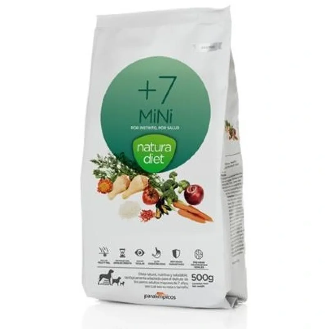 Natura Diet Hundefoder Senior +7 Mini 500 g - tørfoder til små ældre hunde