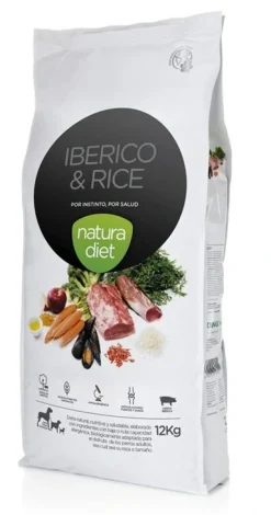 Natura Diet Iberico og Ris Hundefoder 12 kg - Naturlig ernæring til hunde