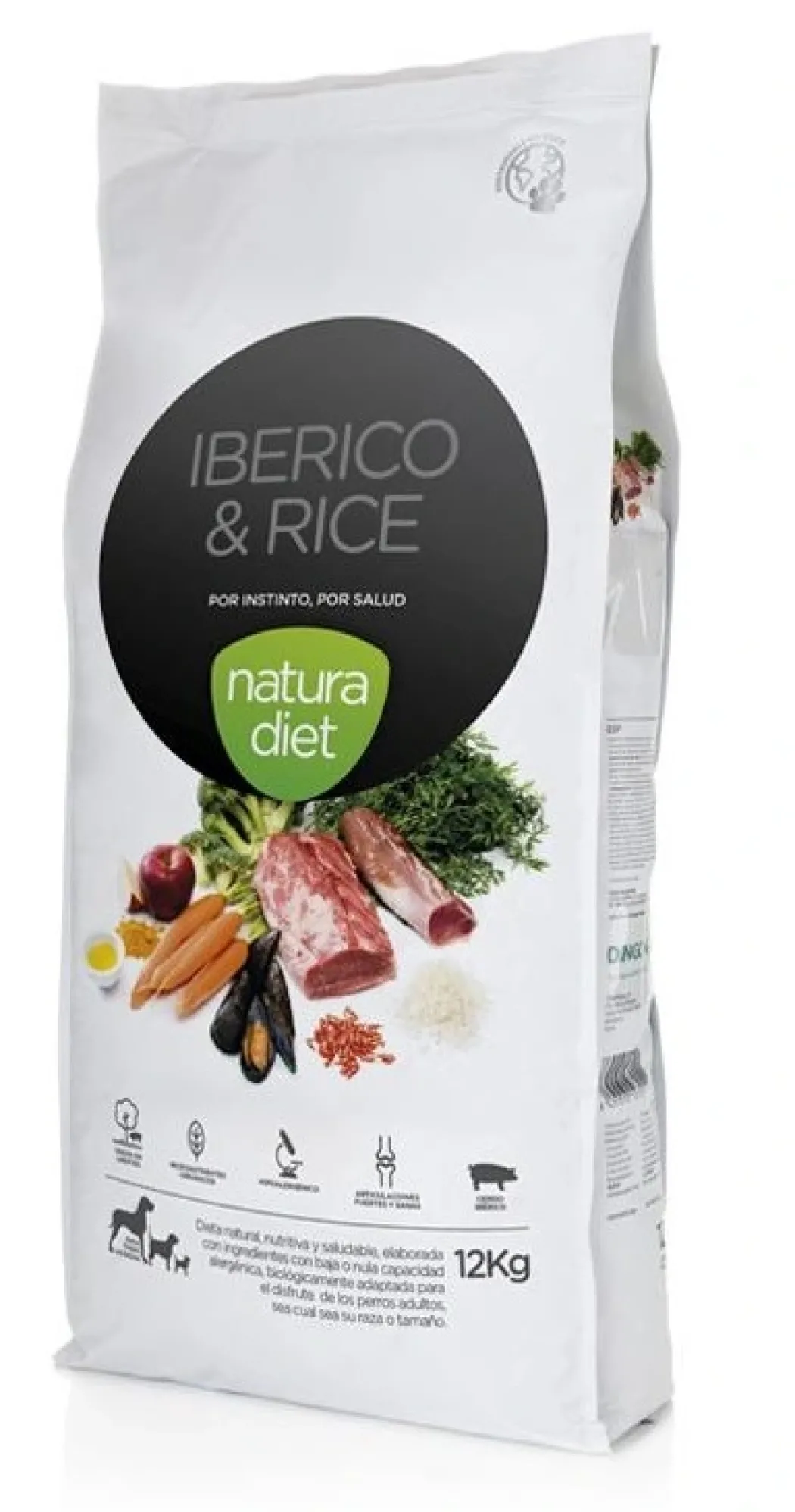 Natura Diet Iberico og Ris Hundefoder 12 kg - Naturlig ernæring til hunde