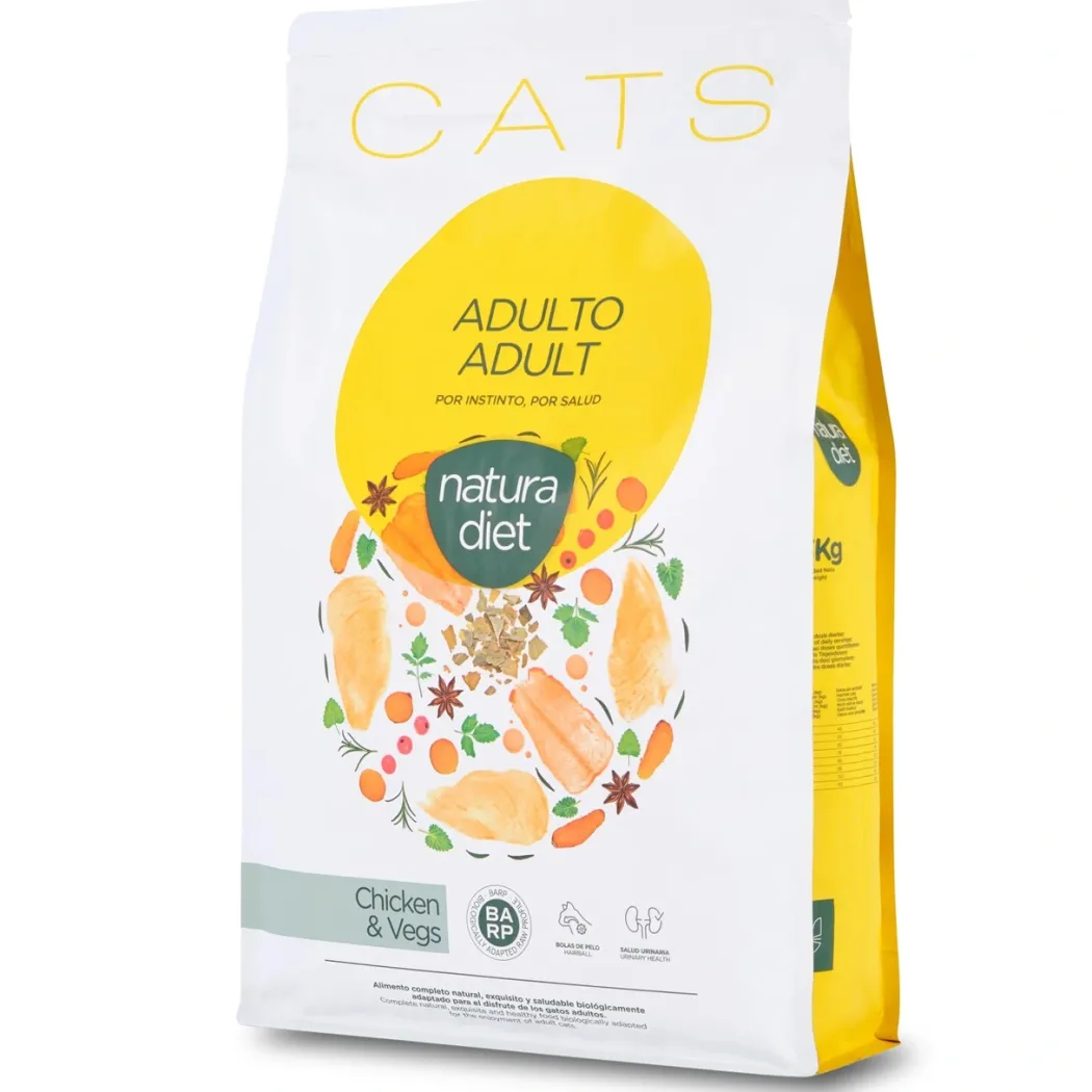 Natura Diet Kattefoder Adult Kylling 3 kg - afbalanceret tørfoder til voksne katte