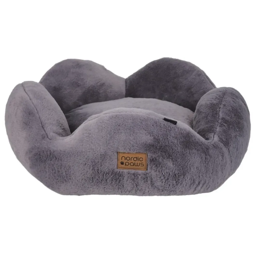 Nordic Paws Flora plys hundeseng Small 57 x 57 cm Grå