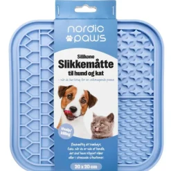 Nordic Paws Slikkemåtte til hvalp i lyseblå - Beroligende aktivering til hund og kat