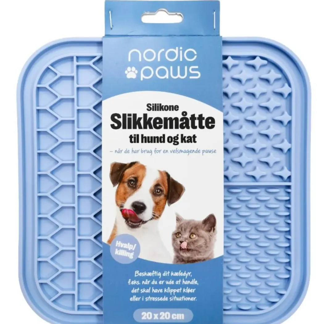 Nordic Paws Slikkemåtte til hvalp i lyseblå - Beroligende aktivering til hund og kat