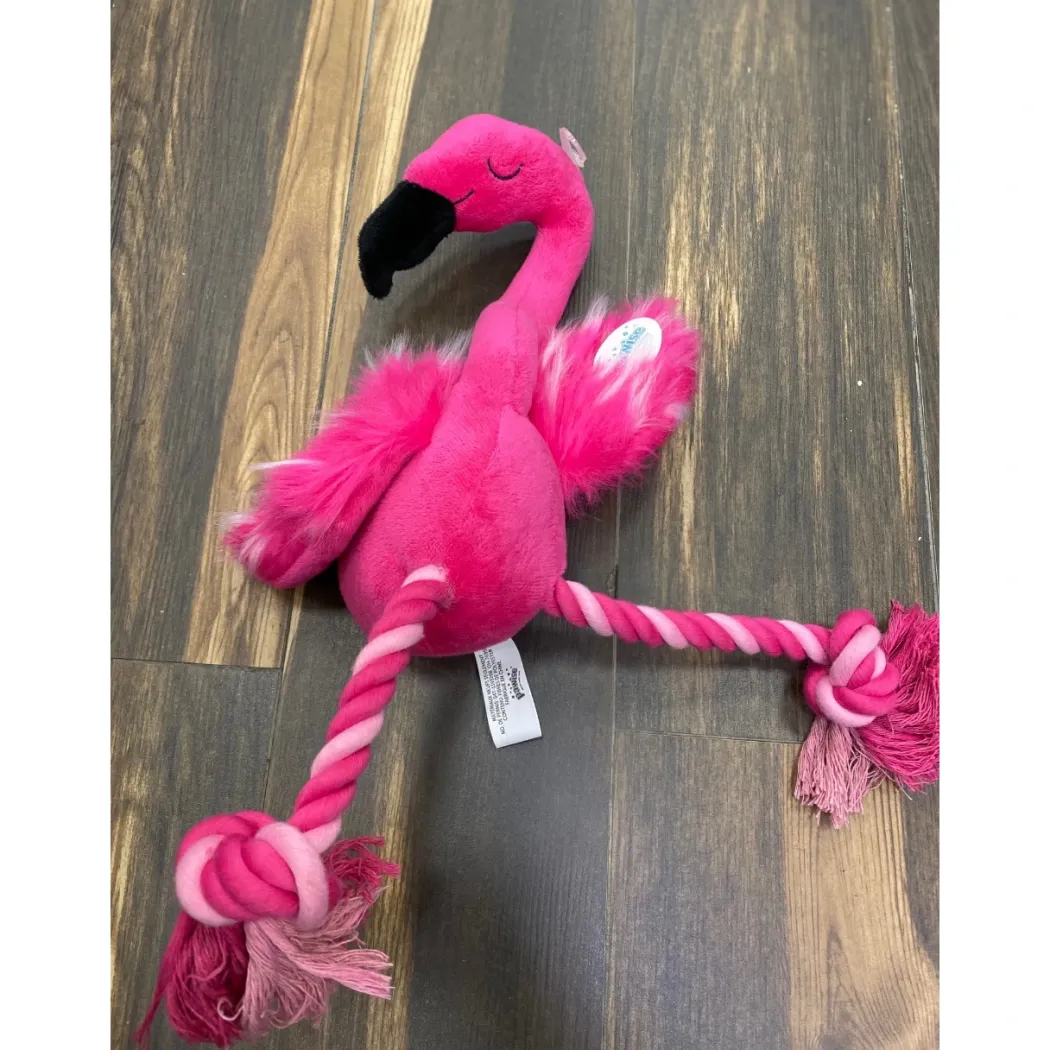 Pawise Flamingo Hundelegetøj med Reb - sjov bamse i plys