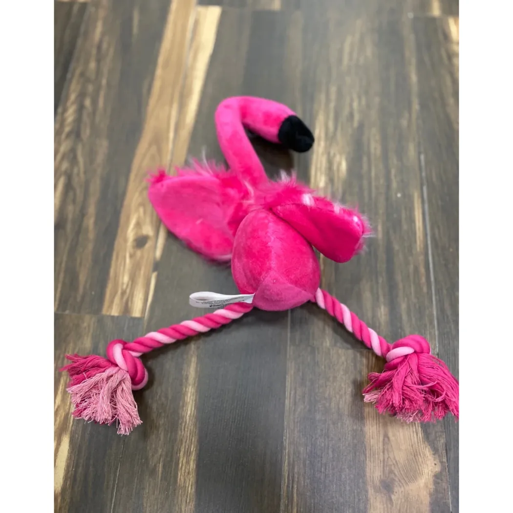 Pawise Flamingo Hundelegetøj med Reb - sjov bamse i plys