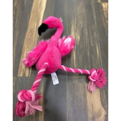 Pawise Flamingo Hundelegetøj med Reb - sjov bamse i plys