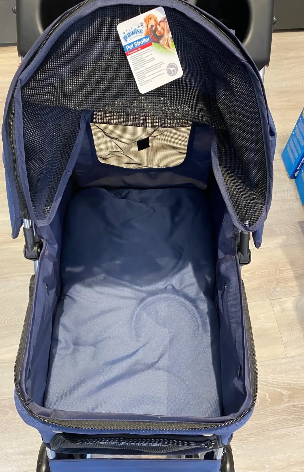 PAWISE Hunde klapvogn med 4 hjul Blå