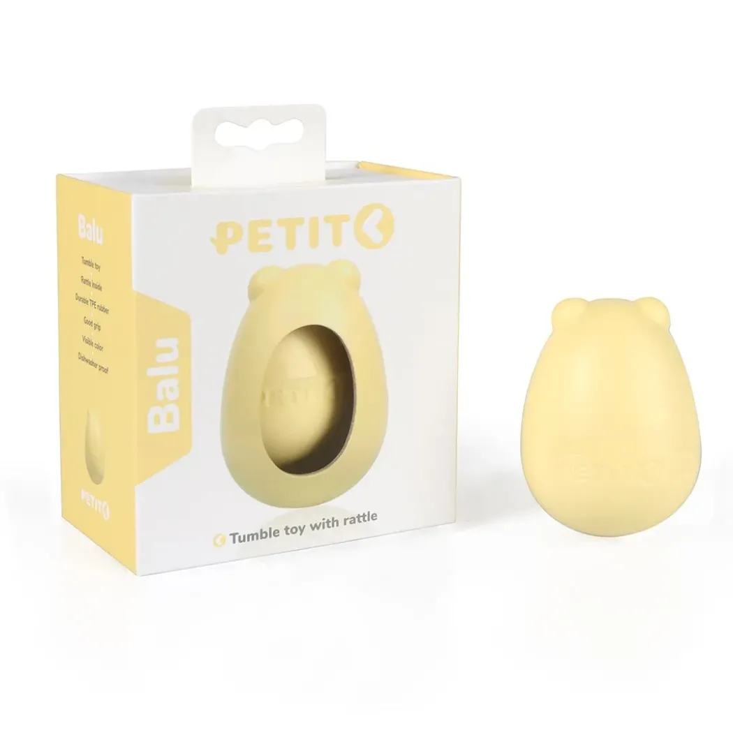 PETIT Hvalpelegetøj BALU Yellow 8x6x6 cm - nuttet bamse til små hvalpe