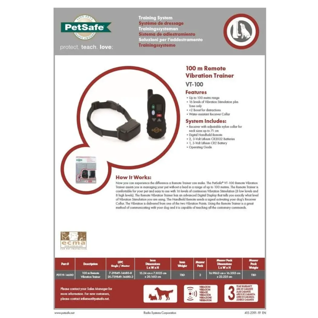 Petsafe Vibration Remote Trainer 100 m