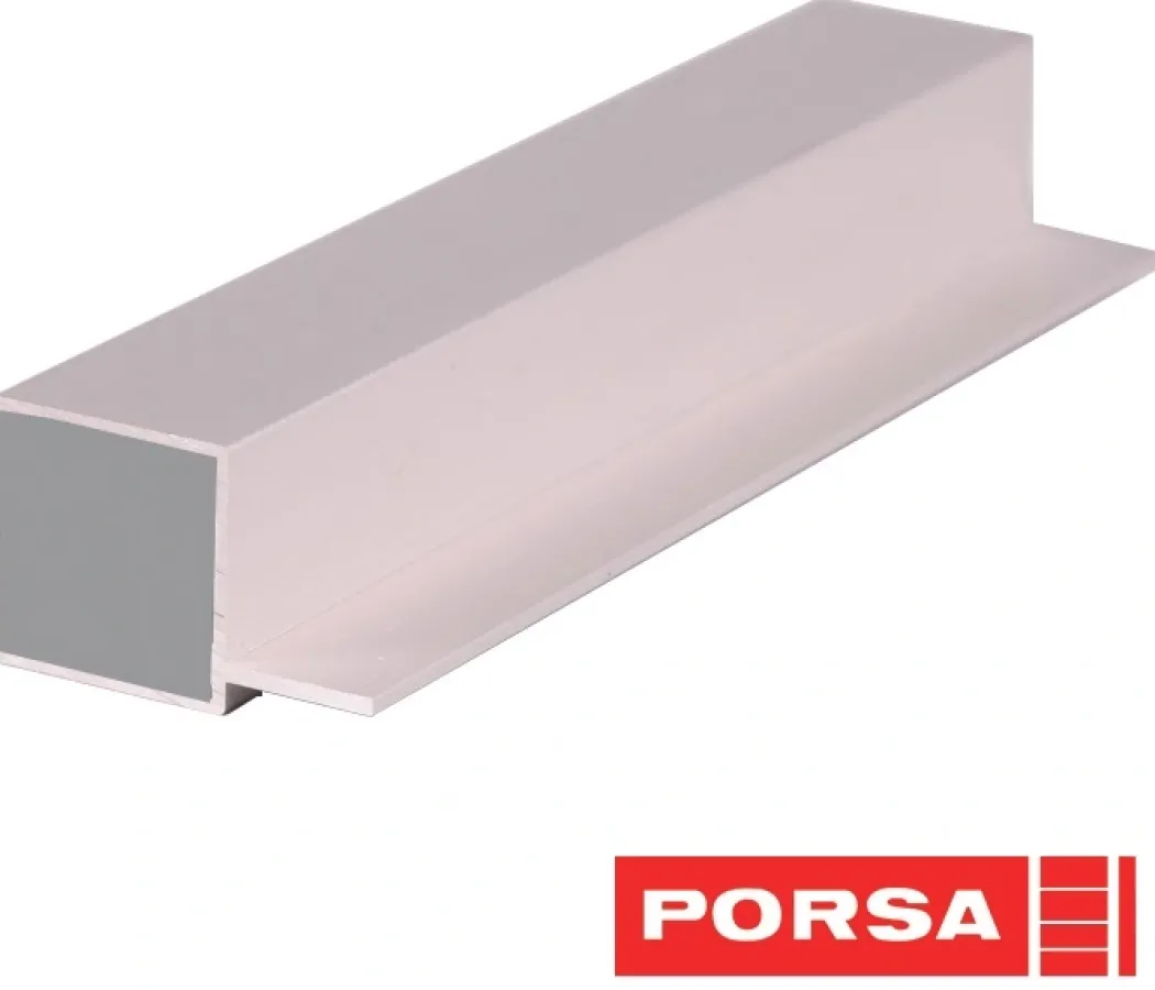 Porsa sølv aluprofil firkantet med flig 95 cm.