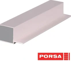 Porsa sølv aluprofil firkantet med flig 70 cm.