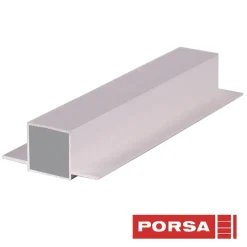 Porsa sølv aluprofil med dobbelt flig 110 cm.