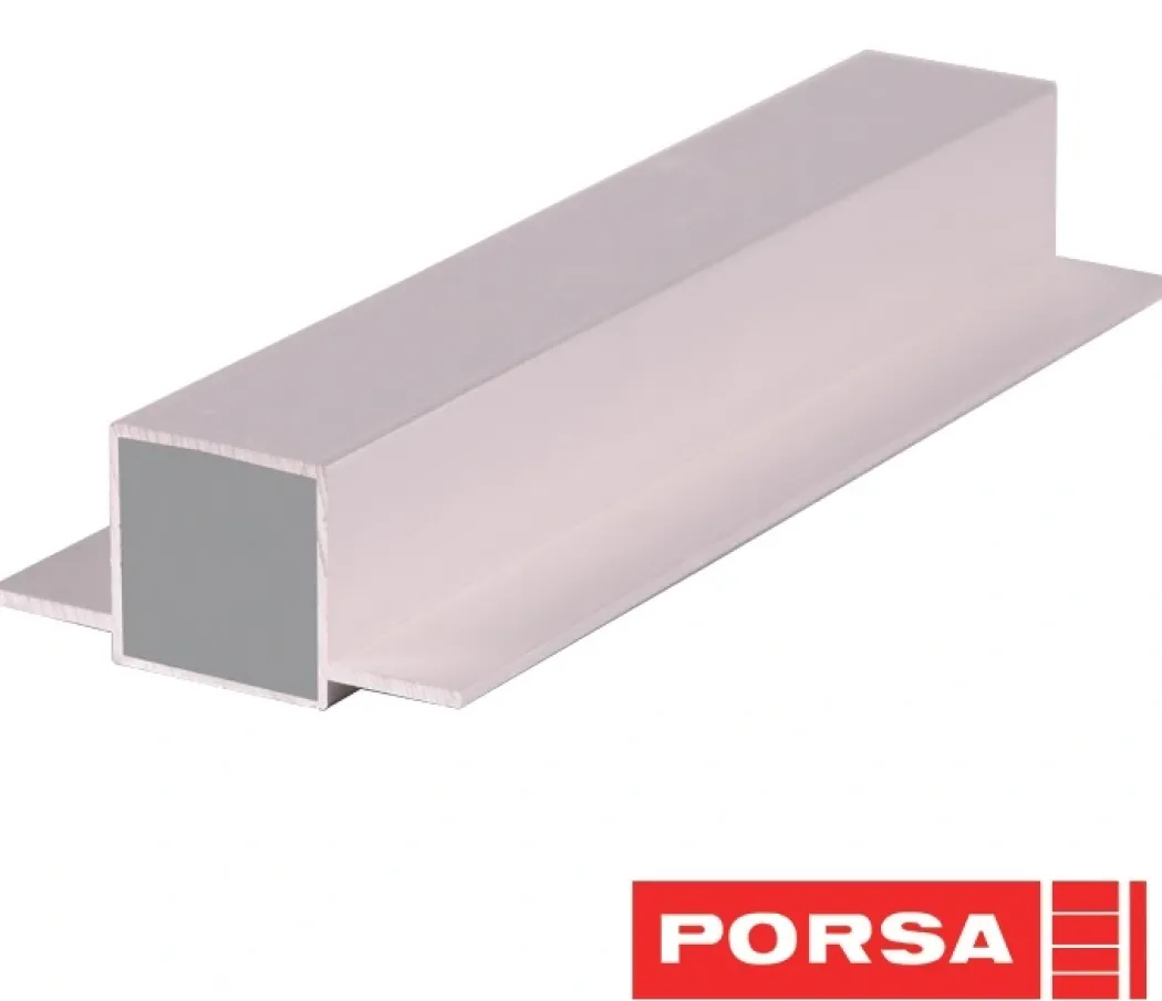 Porsa sølv aluprofil med dobbelt flig 65 cm.