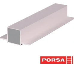 Porsa sølv aluprofil med dobbelt flig 10 cm.
