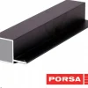 Porsa sort aluprofil firkantet med flig 105 cm.