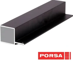 Porsa sort aluprofil firkantet med flig 50 cm.