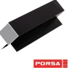 Porsa sort aluprofil med dobbelt vinkelflig 10 cm.