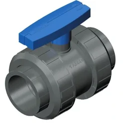 PVC kuglehane med dobbelt union 25 mm