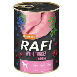 Rafi Vådhundefoder Kalkunkød med blåbær og tranebær 400 g