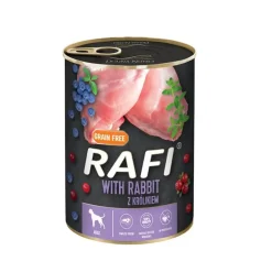 RAFI Vådhundefoder Kanin Blåbær og Tranebær 400 g - Sundt hundefoder