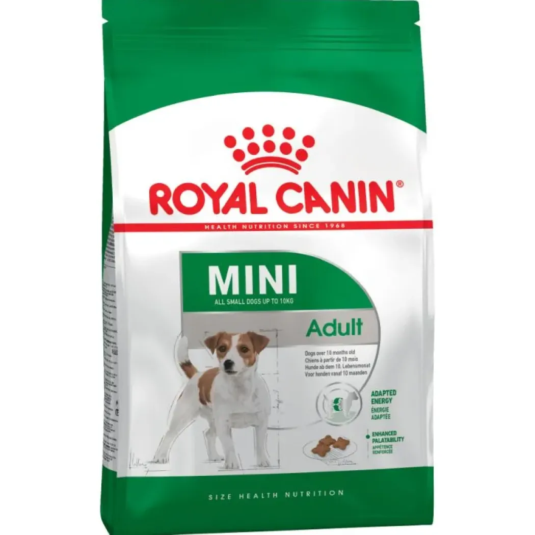 Royal Canin Mini Adult 8 kg - fuldfoder til vægtkontrol og flot pels